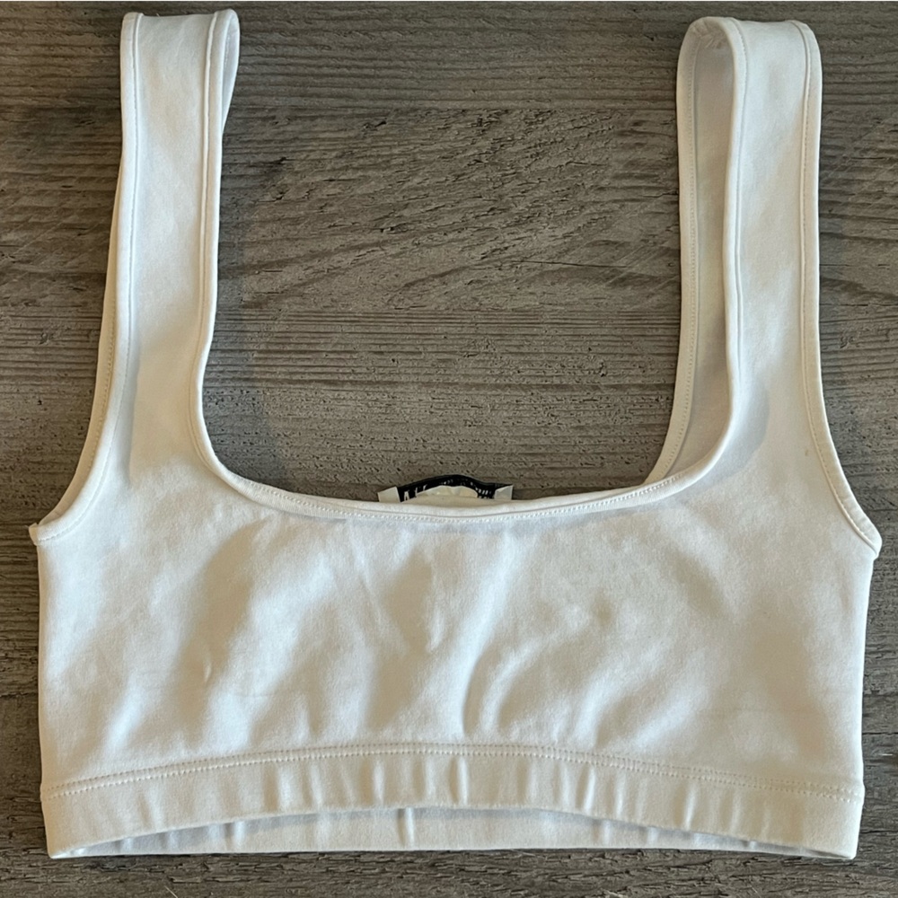 Zara White Square Neck Top